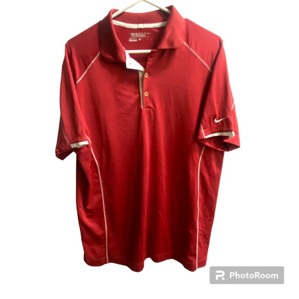 Nike Golf Dri-Fit Tour Performance Red Short Sleeve Polo Men's‎ Medium